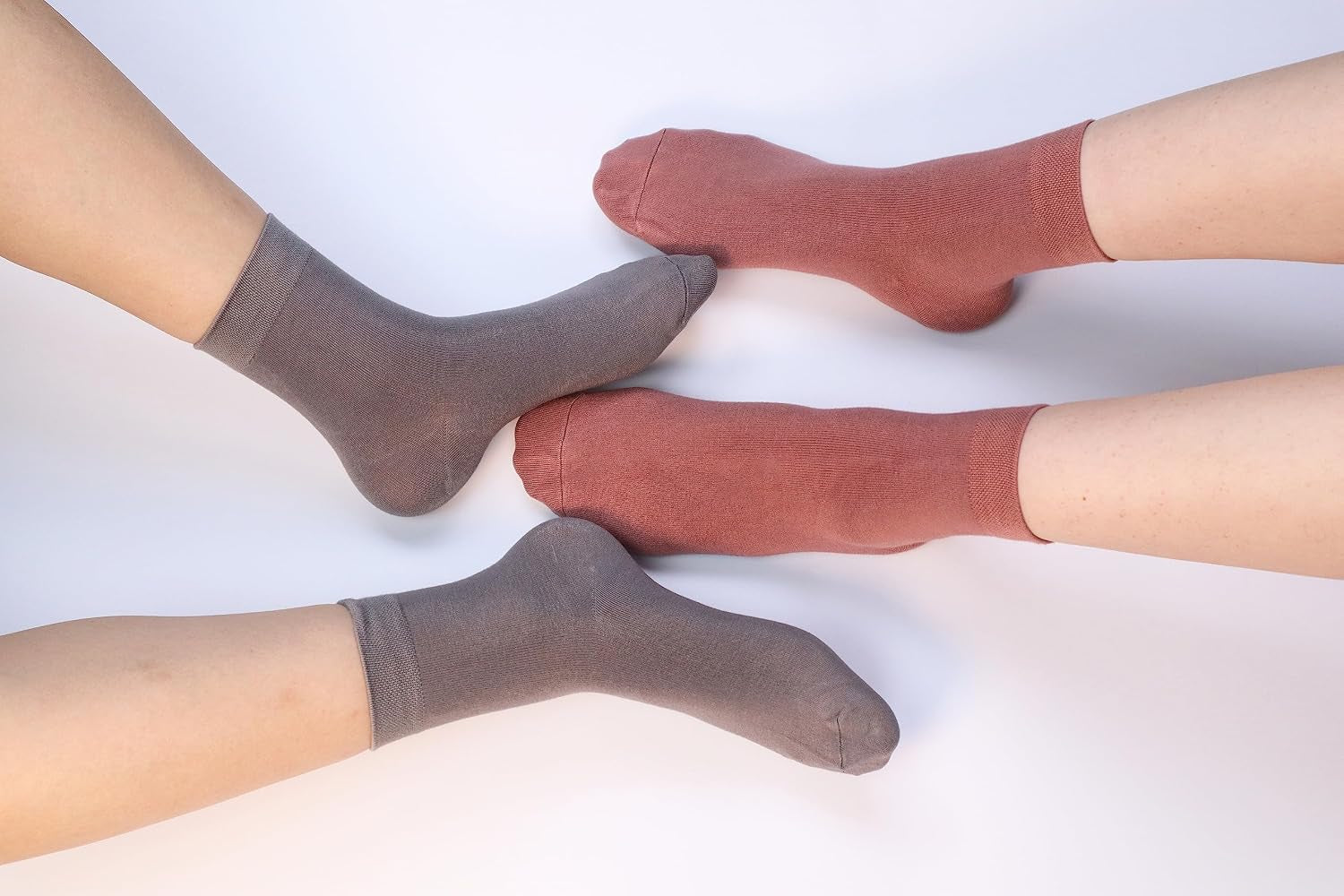Women Thin Viscose Bamboo Socks Crew Lightweight above Ankle Casual Dress Sock for Ladies Bootie Trouser 5 Pairs